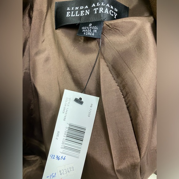 Linda Allard Ellen Tracy Brown Wool Pant Suit sz 2 - Picture 6 of 6